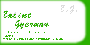 balint gyerman business card